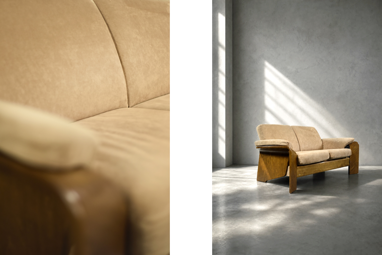 Vintage two-seater sofa, Stressless, Pegasus Low Back Loveseat, Ekornes, Norway