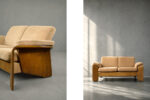 Vintage two-seater sofa, Stressless, Pegasus Low Back Loveseat, Ekornes, Norway