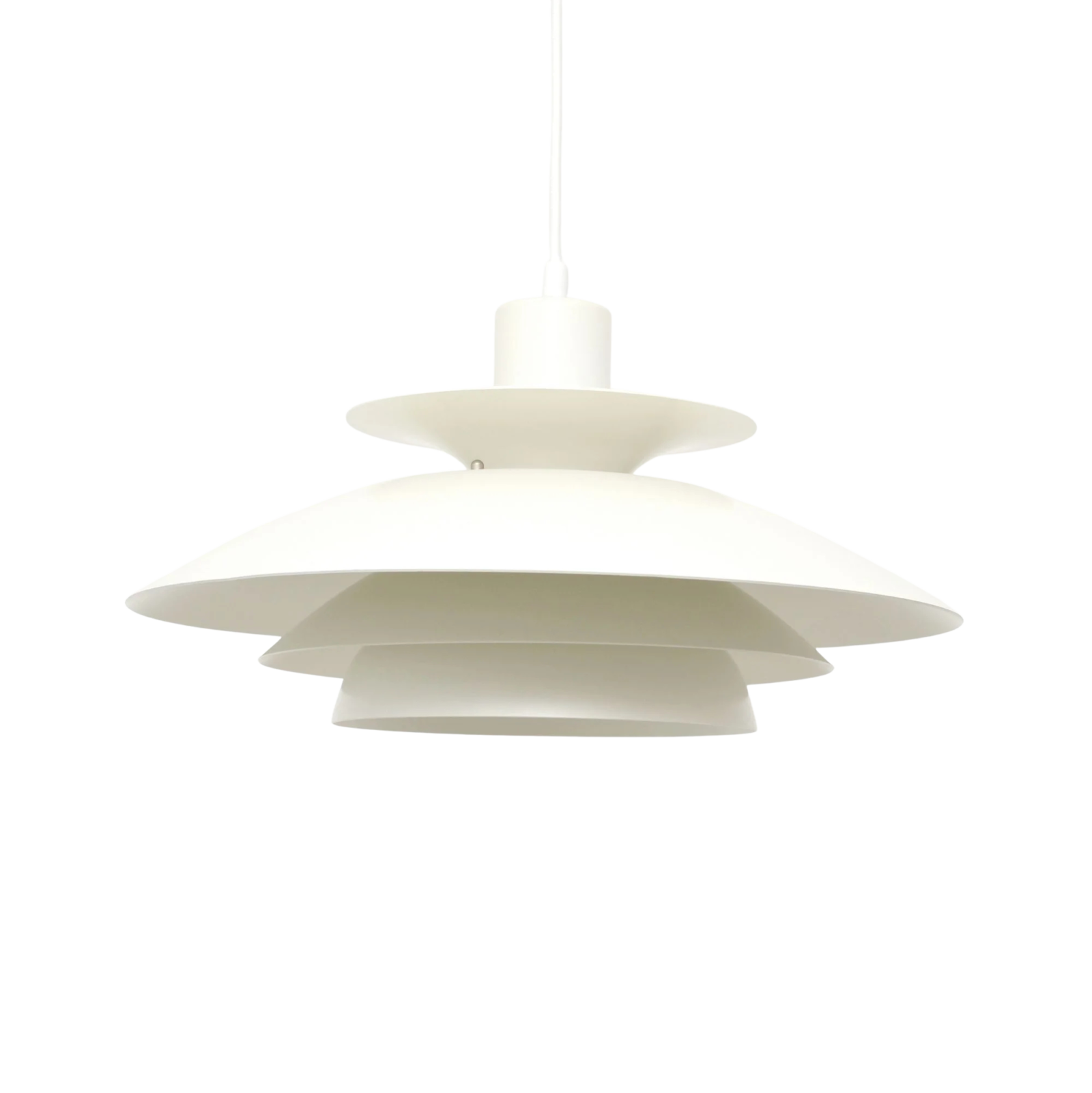 Biała skandynawska lampa sufitowa, Dania, lata 70