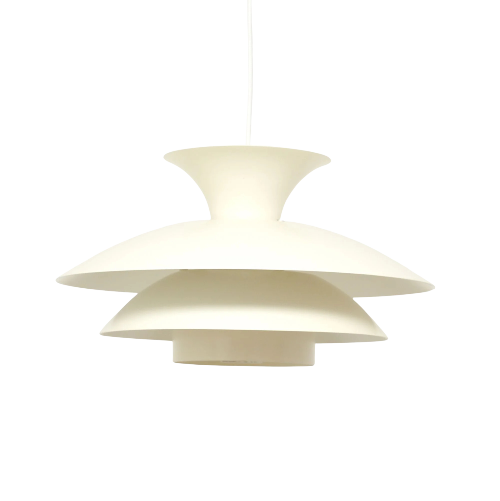 Biała skandynawska lampa, Dania, lata 70
