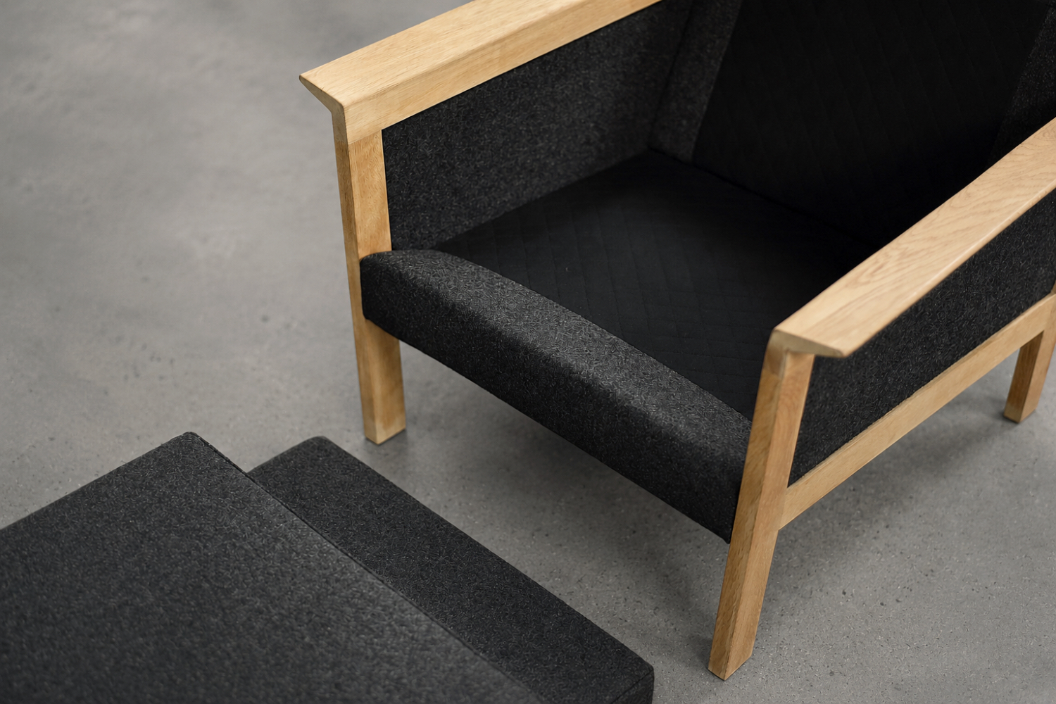 Pair of Oak Lounge Chairs, Denmark, 1960s