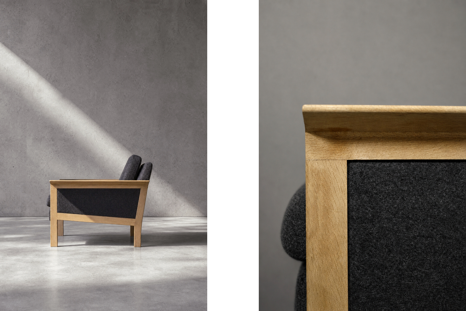Pair of Oak Lounge Chairs, Denmark, 1960s