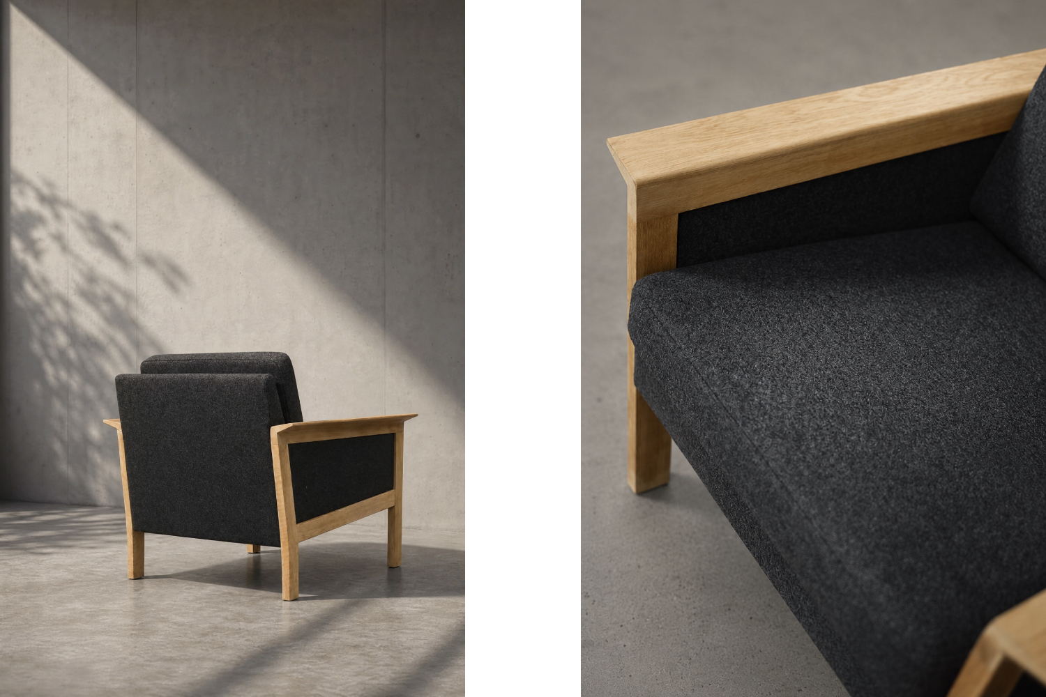 Pair of Oak Lounge Chairs, Denmark, 1960s