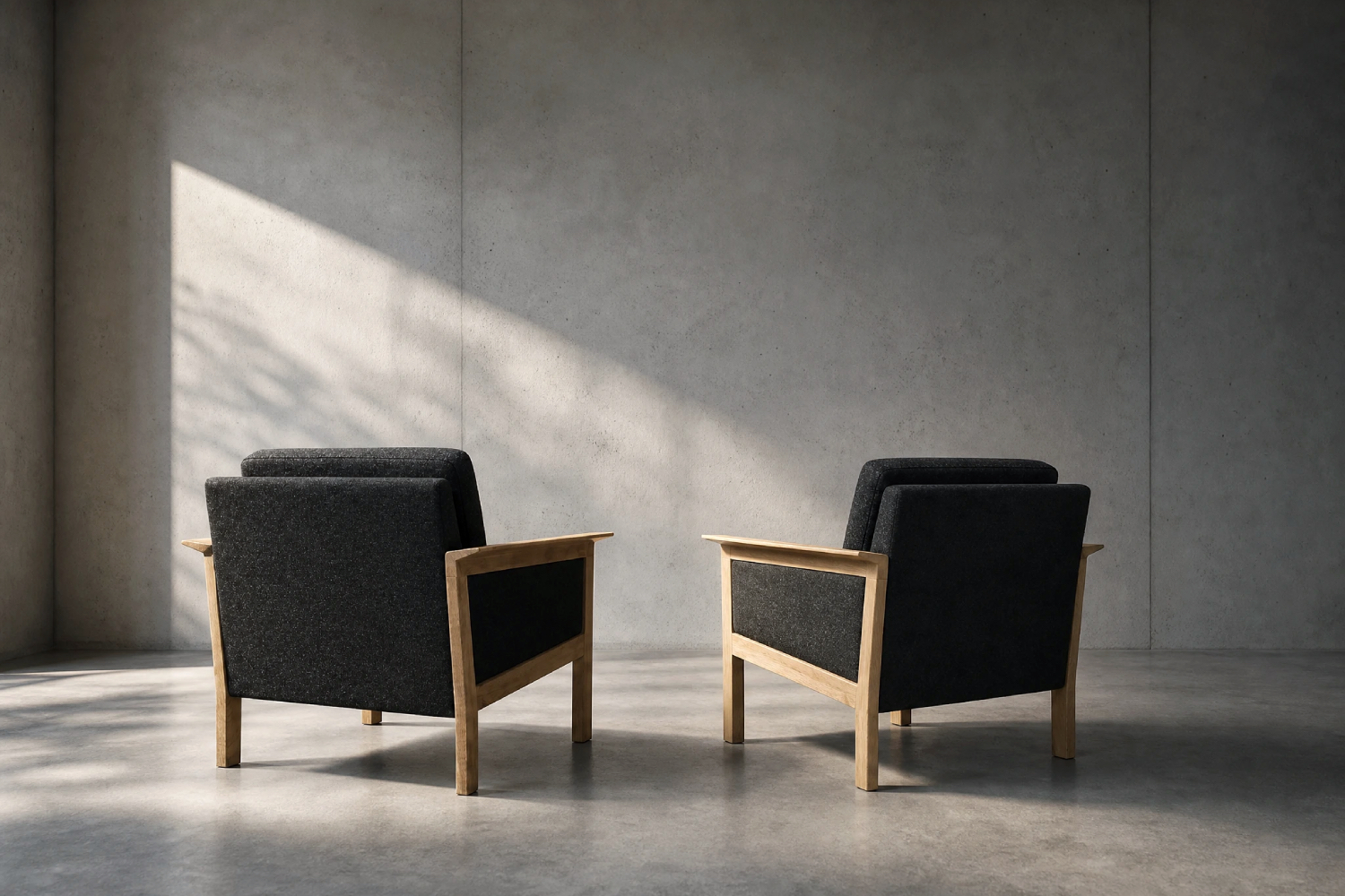 Pair of Oak Lounge Chairs, Denmark, 1960s