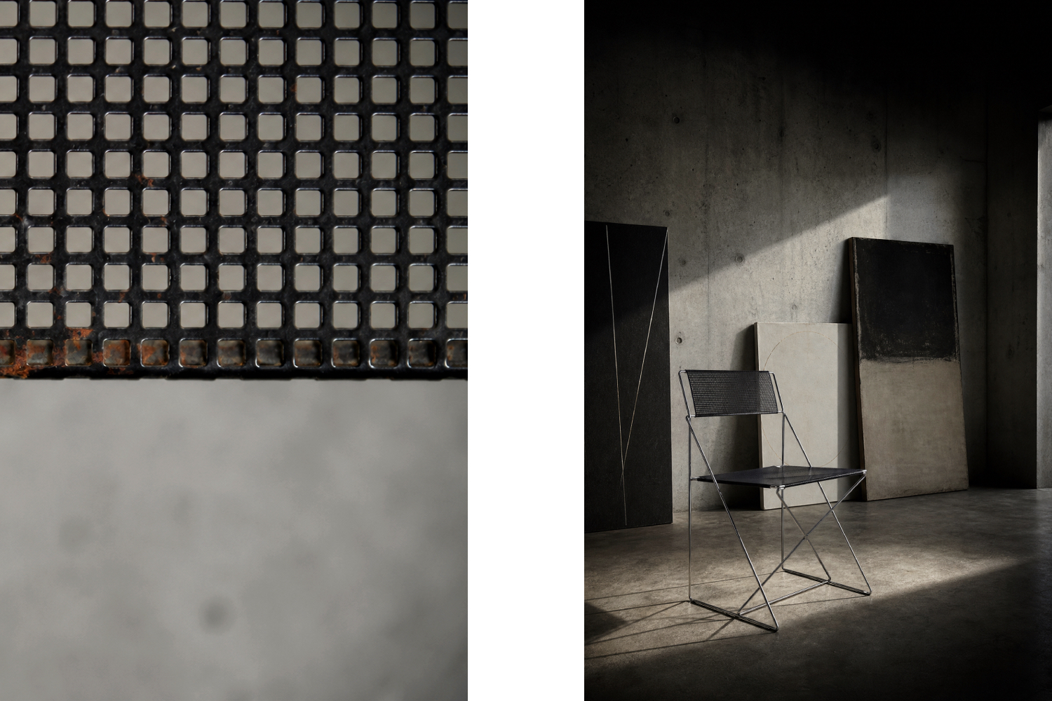Komplet 4 krzeseł X-line, proj. Niels Jørgen Haugesen dla Hybodan A/S, Dania, lata 70
