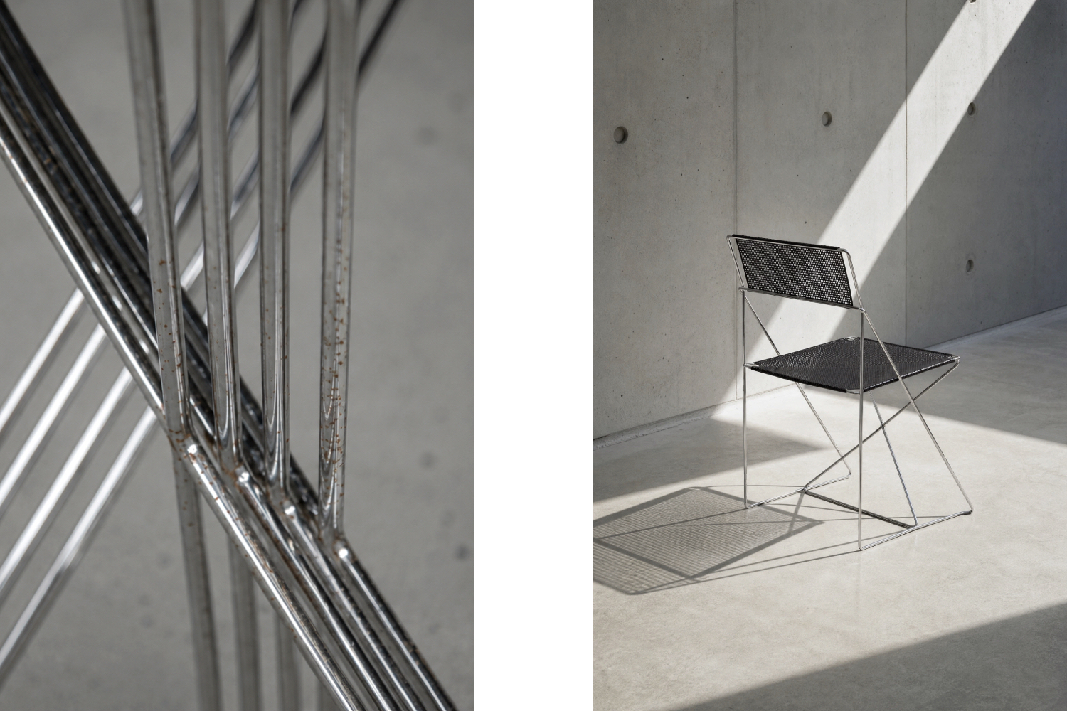Komplet 4 krzeseł X-line, proj. Niels Jørgen Haugesen dla Hybodan A/S, Dania, lata 70