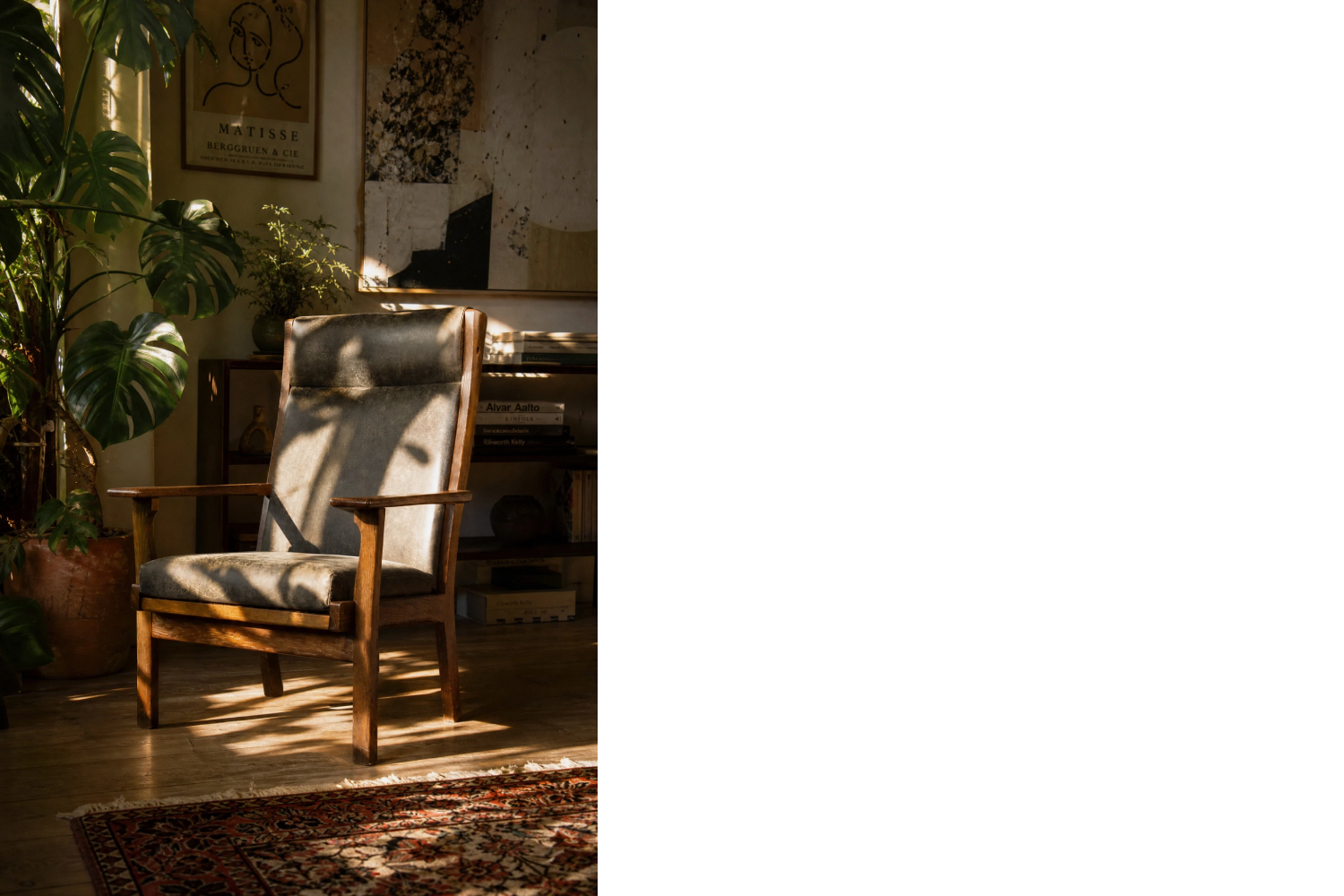 Dębowy fotel vintage GE 181 A, proj. Hans J. Wegner, Getama, Dania, lata 50