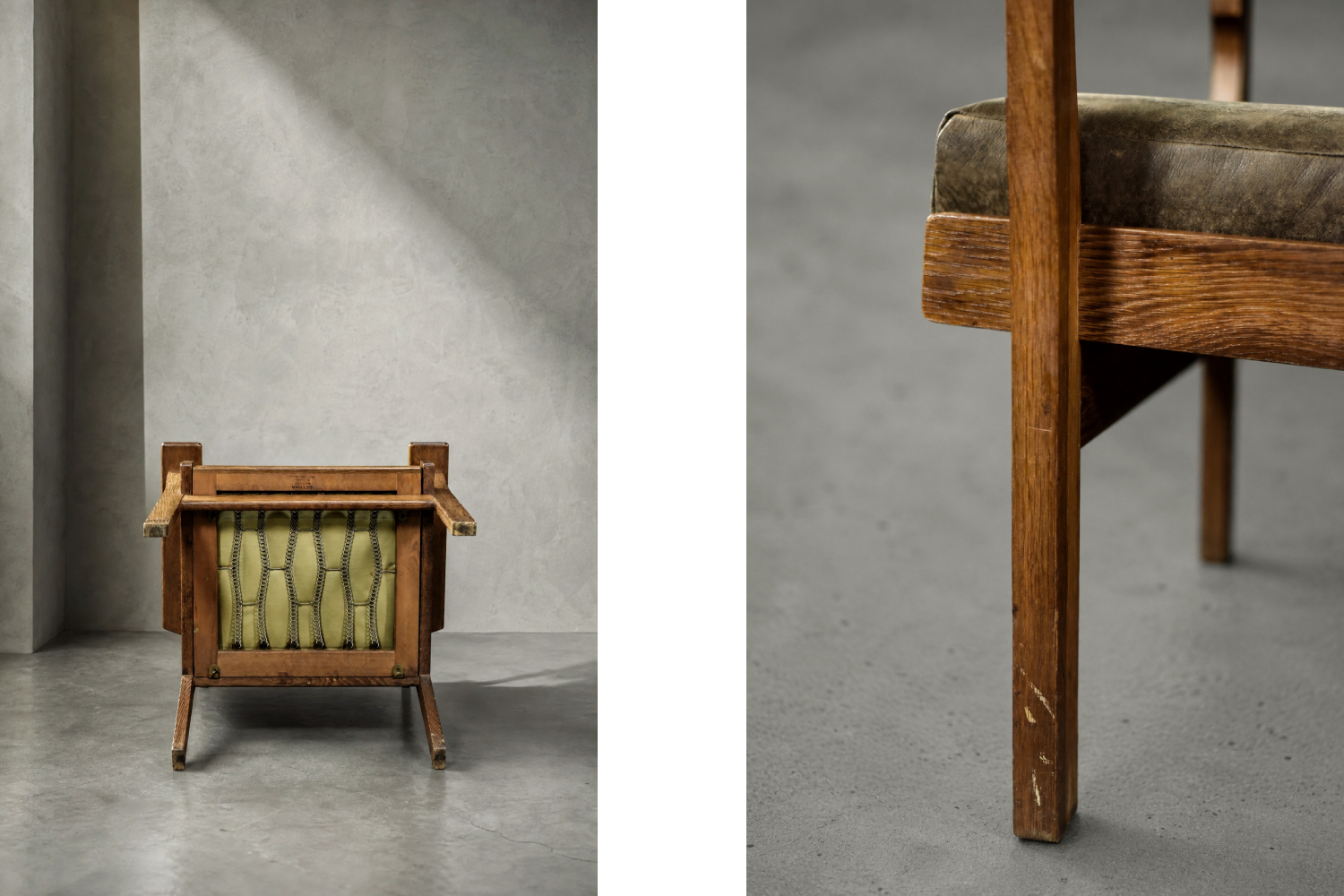 Dębowy fotel vintage GE 181 A, proj. Hans J. Wegner, Getama, Dania, lata 50