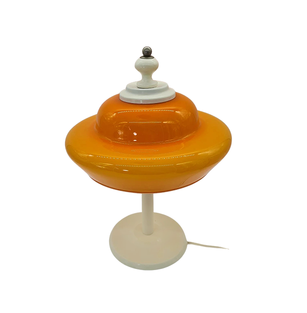 Lampa Space Age z pomarańczowym kloszem, lata 70