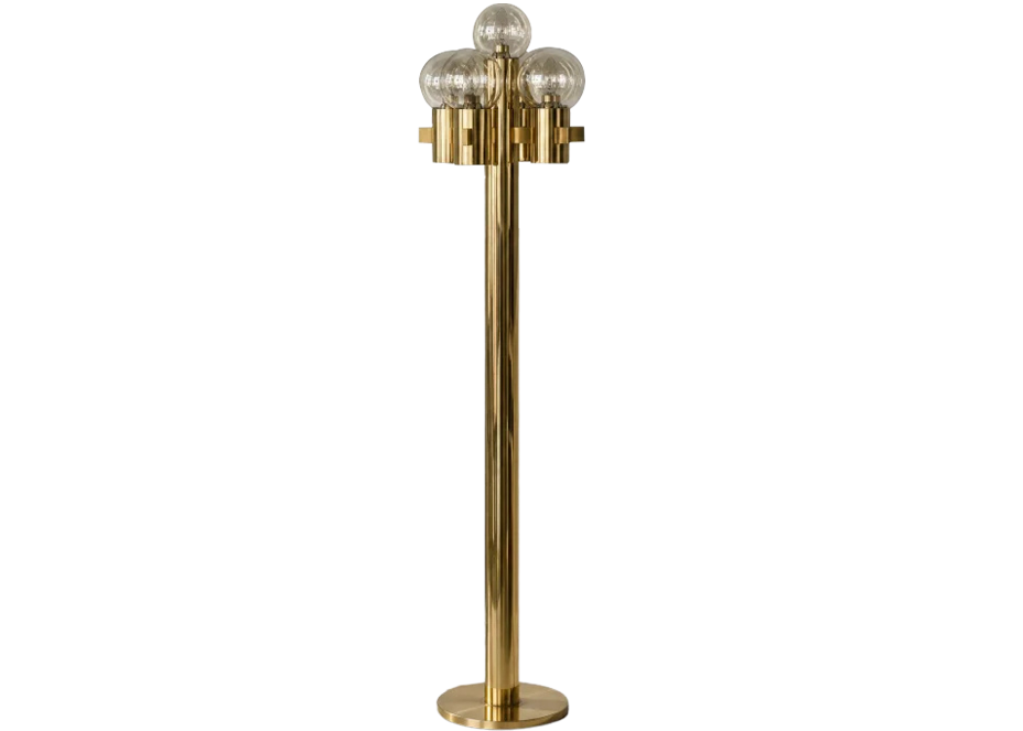 Mosiężna lampa podłogowa model 1892/4, proj. Hans-Agne Jakobsson, Hans-Agne Jakobsson AB, Szwecja, lata 70