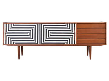 Skandynawska komoda vintage z malaturą op-art, Dania, lata 60