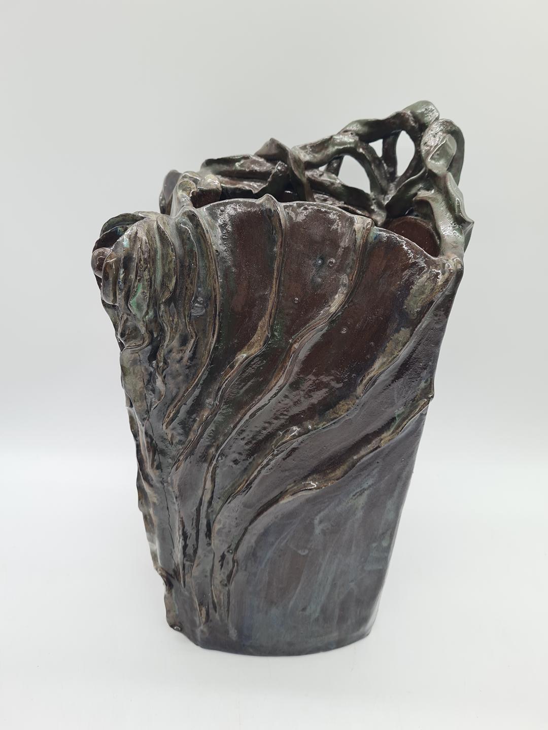 Rzeźbiarski wazon ceramiczny, lata 70