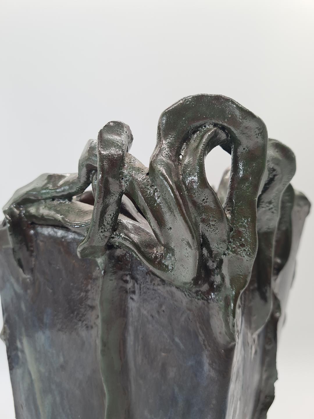 Rzeźbiarski wazon ceramiczny, lata 70