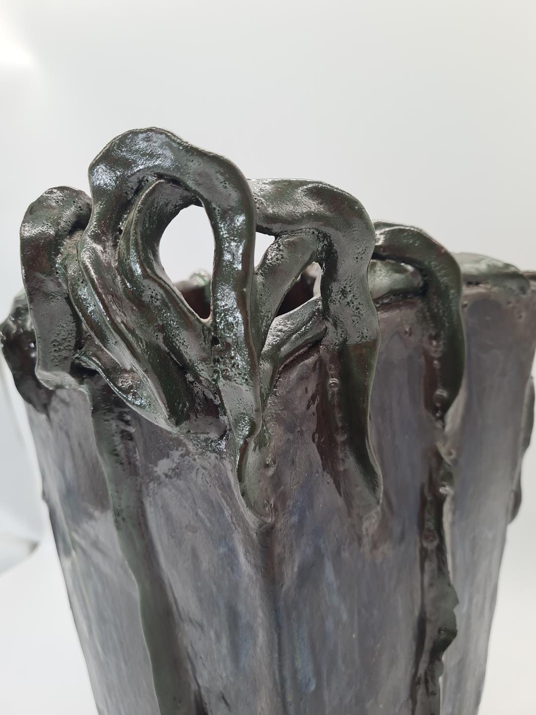 Rzeźbiarski wazon ceramiczny, lata 70