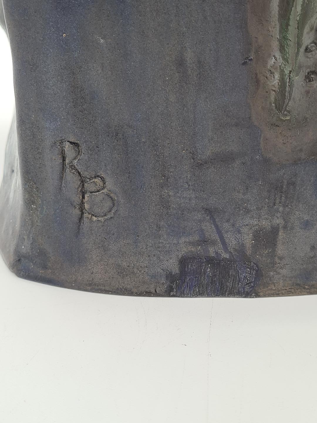 Rzeźbiarski wazon ceramiczny, lata 70