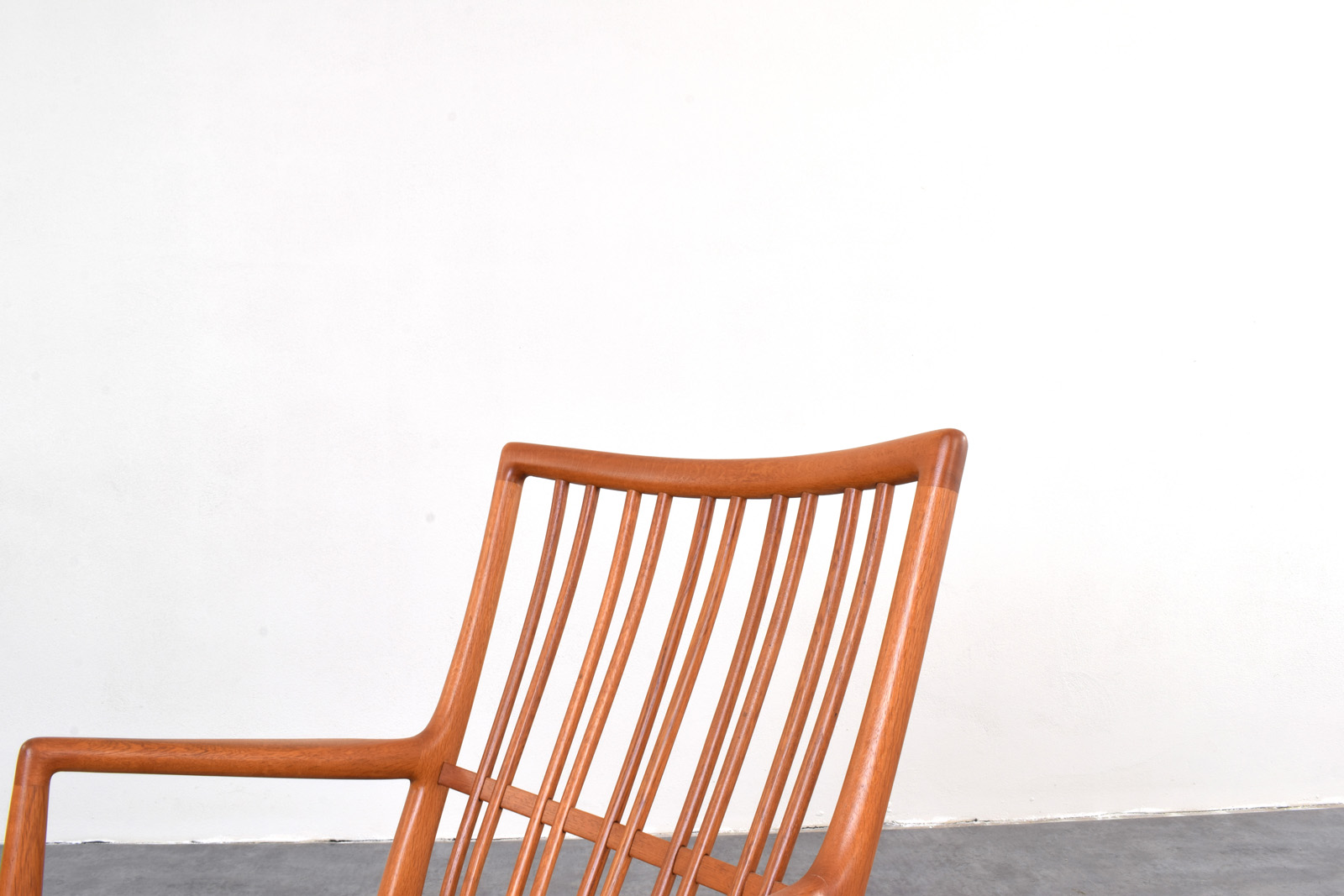 Fotel bujany vintage proj. Hans Wegner, prod. A/S Mikael Laursen, Dania, lata 50