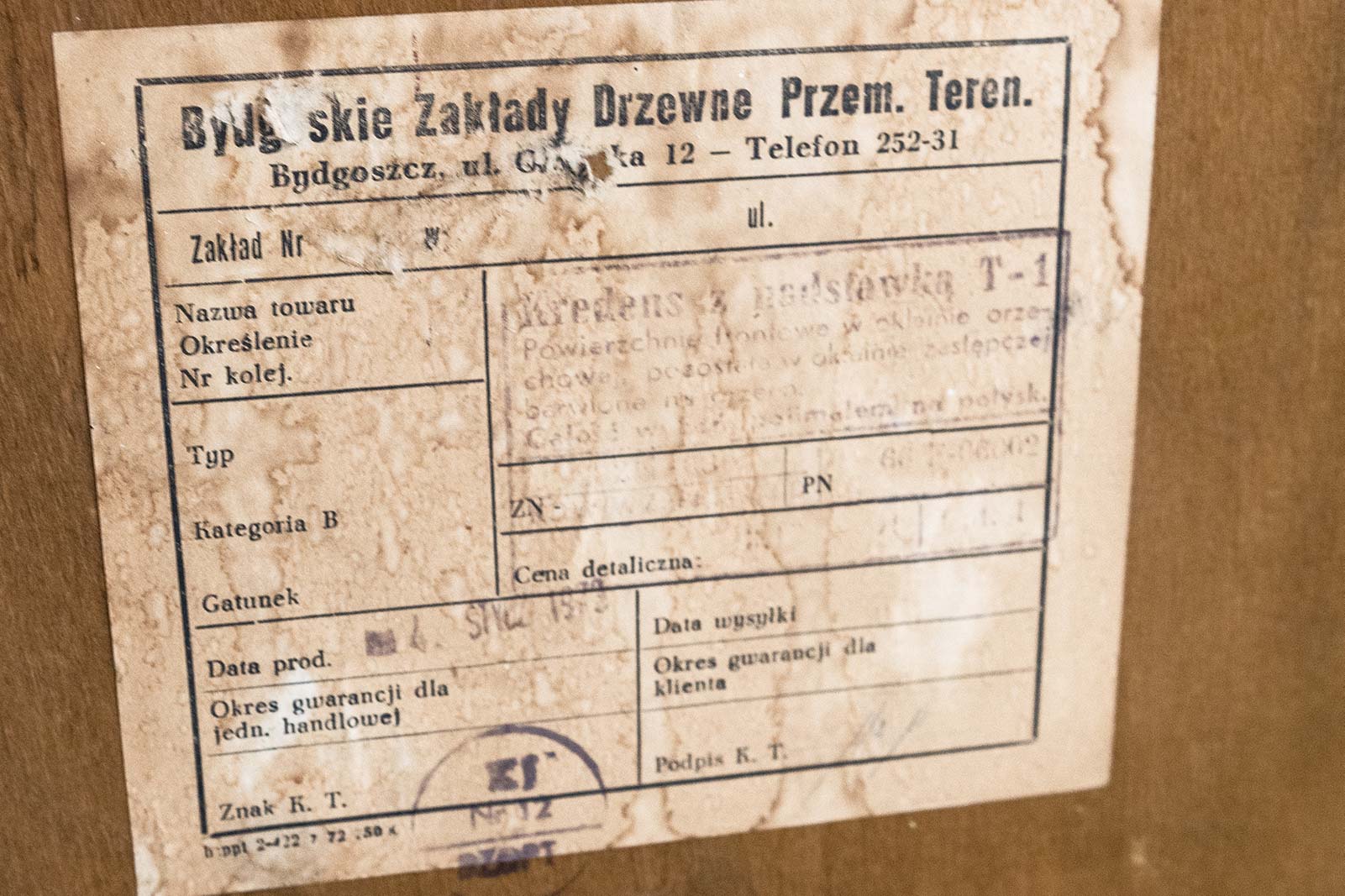 Komoda PRL, proj. S. Albracht, Bydgoskie Zakłady Drzewne, Polska, 1972