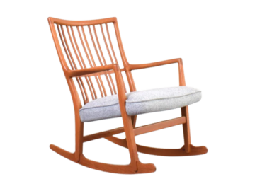 Fotel bujany vintage proj. Hans Wegner, prod. A/S Mikael Laursen, Dania, lata 50