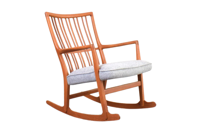 Fotel bujany vintage proj. Hans Wegner, prod. A/S Mikael Laursen, Dania, lata 50