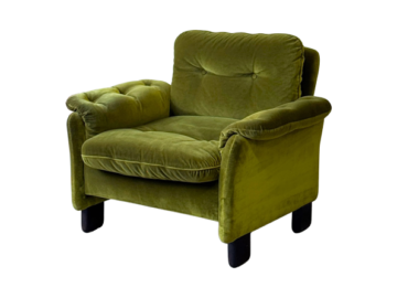 Fotel welurowy vintage, Dania, lata 60