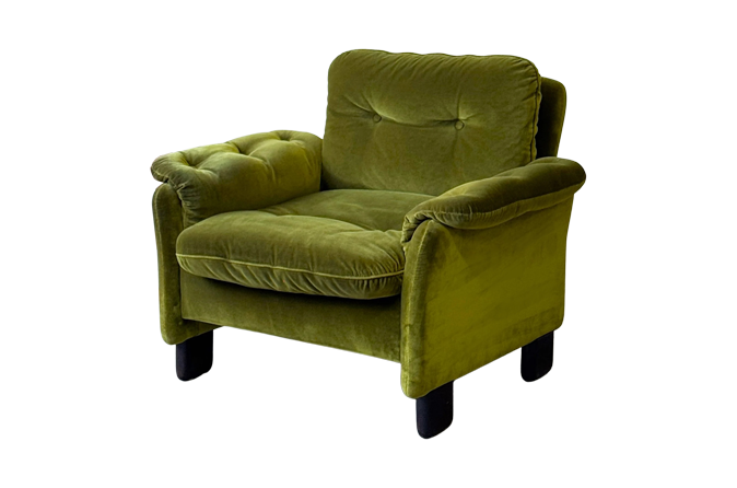 Fotel welurowy vintage, Dania, lata 60