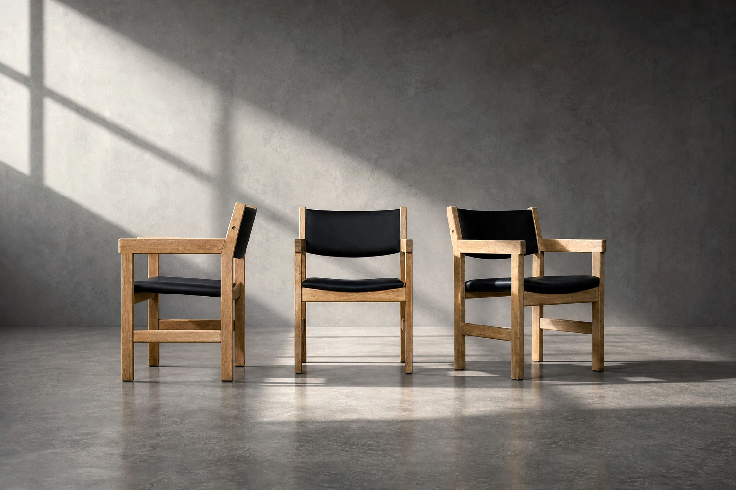 Komplet 4 krzeseł gabinetowych, proj. Hans J. Wegner dla Getama, Dania, lata 60