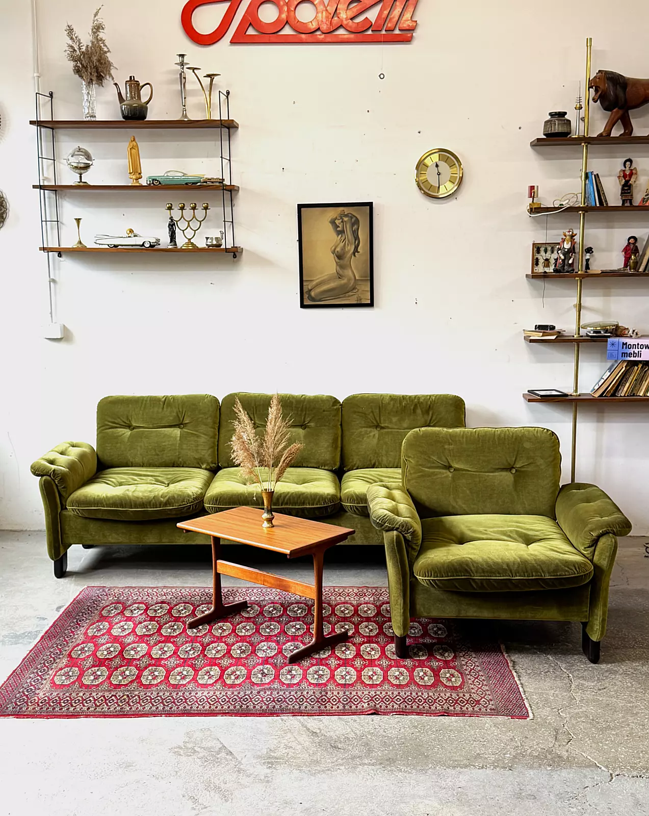 Fotel welurowy vintage, Dania, lata 60