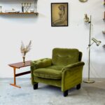 Fotel welurowy vintage, Dania, lata 60