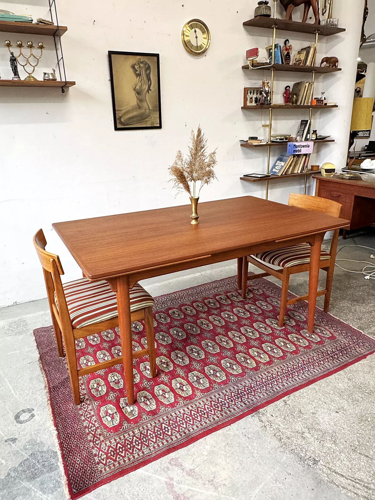 Stół rozkładany vintage, Model 54, proj. G. Omann, Dania, lata 60