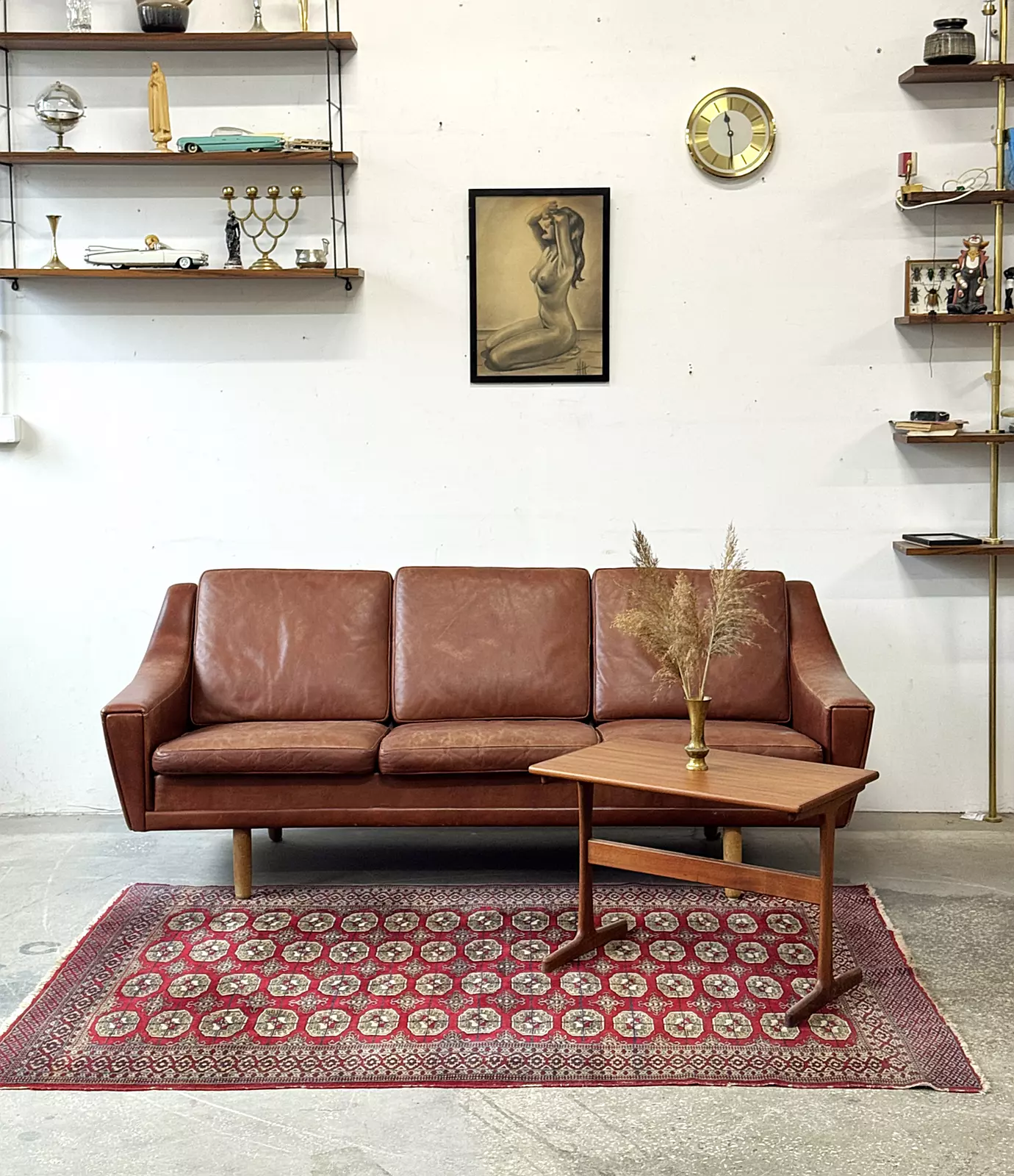 Vintage leather sofa, designed by G. Thams, Denmark, 1960s