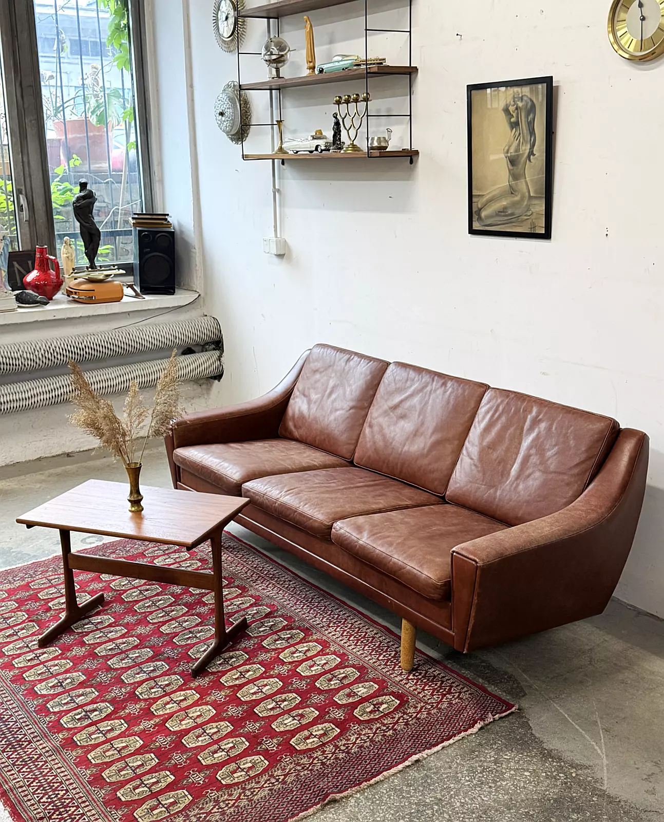Vintage leather sofa, designed by G. Thams, Denmark, 1960s