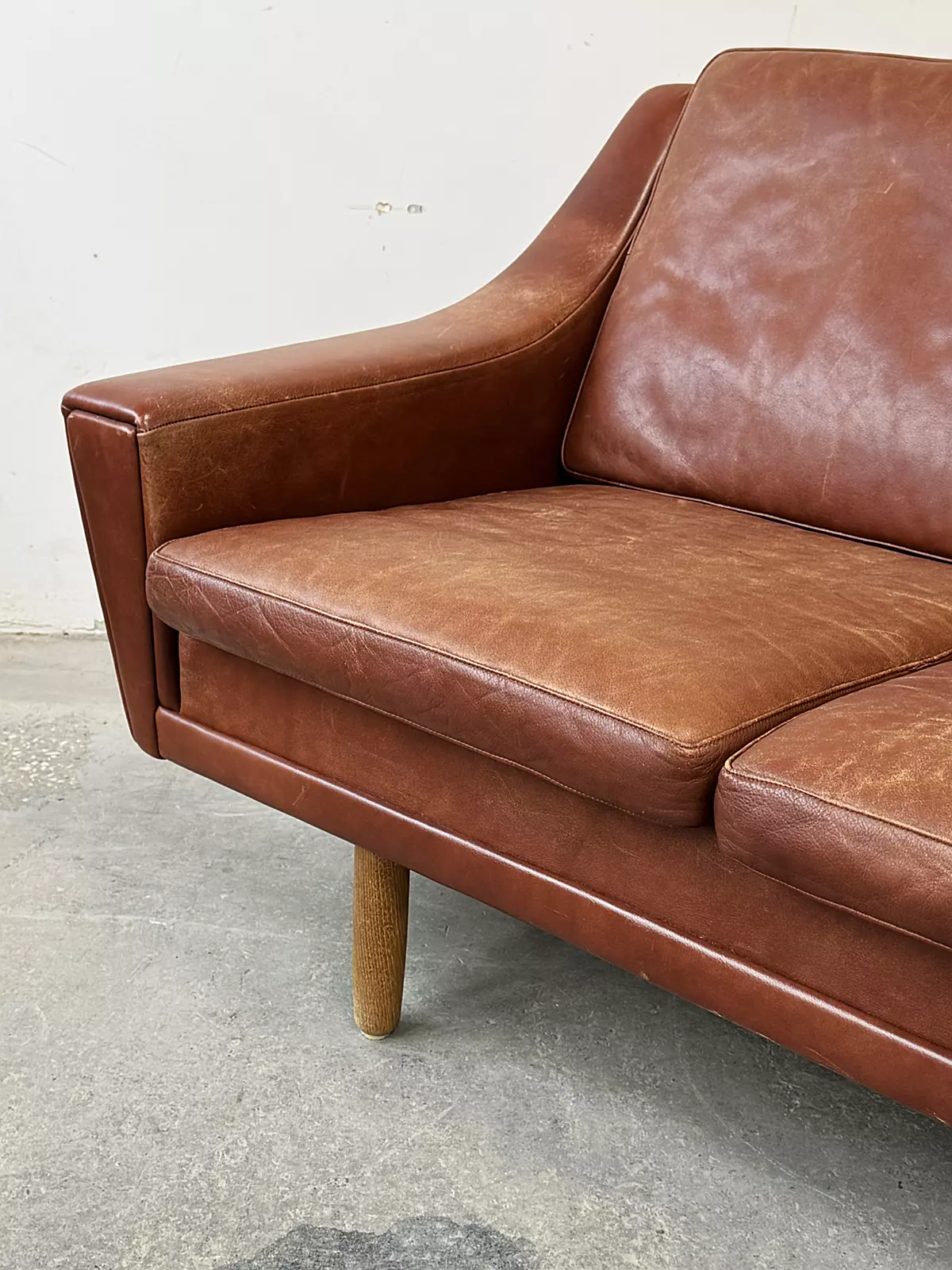 Vintage leather sofa, designed by G. Thams, Denmark, 1960s
