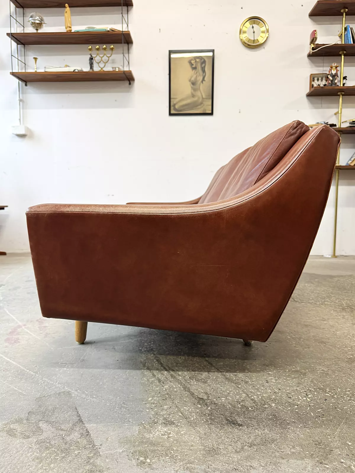 Vintage leather sofa, designed by G. Thams, Denmark, 1960s