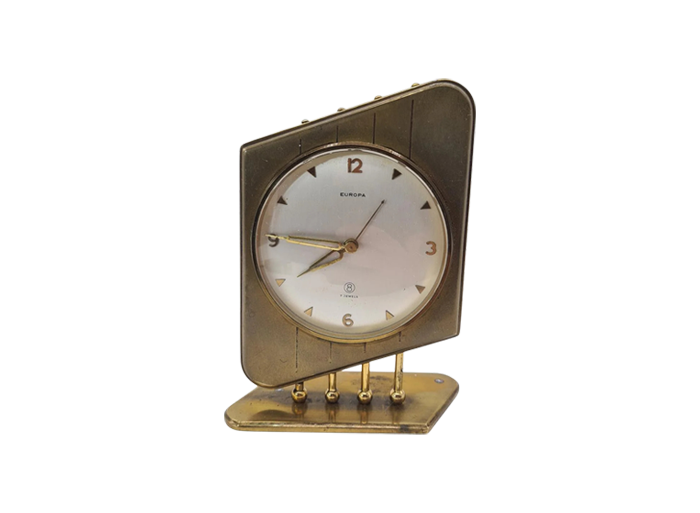 Brass table clock with 7 jewels, Germany, 1950s/60s