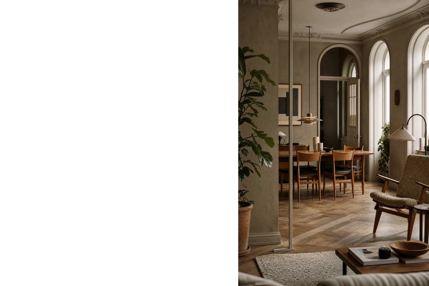 Komplet 4 krzeseł modernistycznych, Dania, lata 60