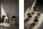 Komplet 4 krzeseł gabinetowych, proj. Hans J. Wegner dla Getama, Dania, lata 60
