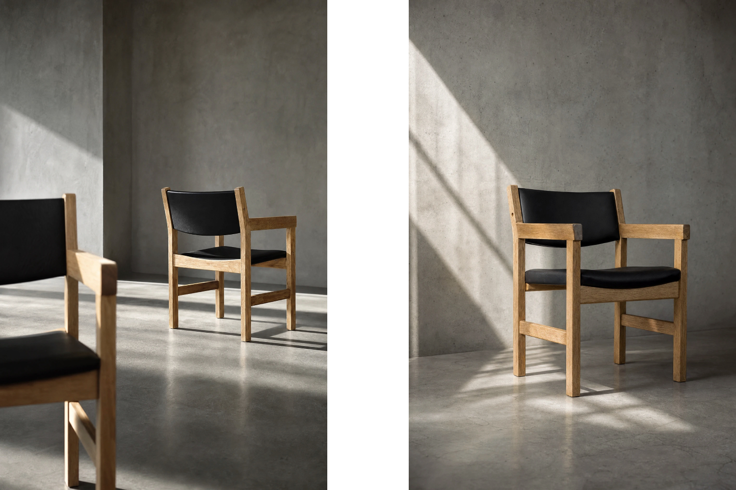Komplet 4 krzeseł gabinetowych, proj. Hans J. Wegner dla Getama, Dania, lata 60