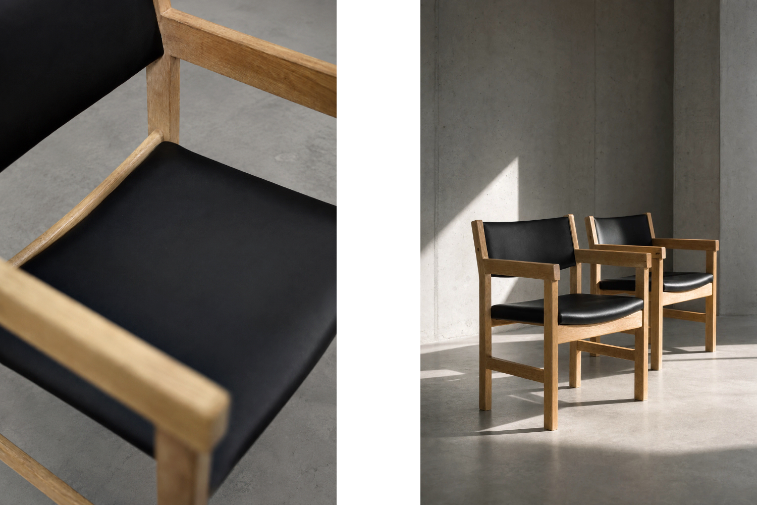 Komplet 4 krzeseł gabinetowych, proj. Hans J. Wegner dla Getama, Dania, lata 60