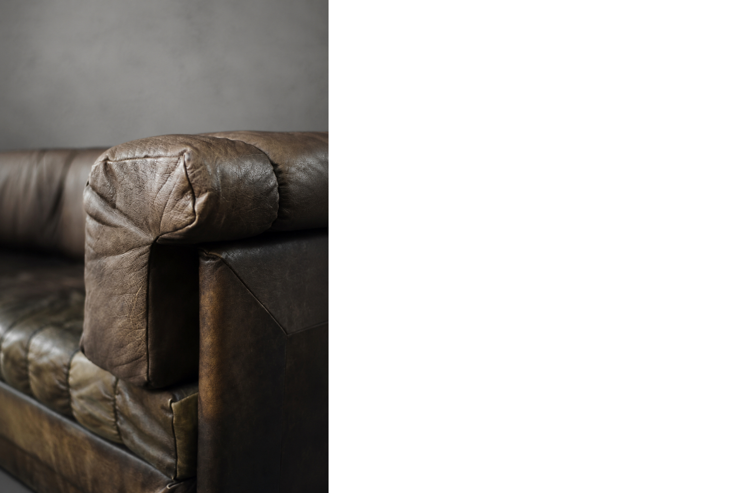 Dwuosobowa brutalistyczna skórzana sofa z funkcją spania, Niemcy, lata 70
