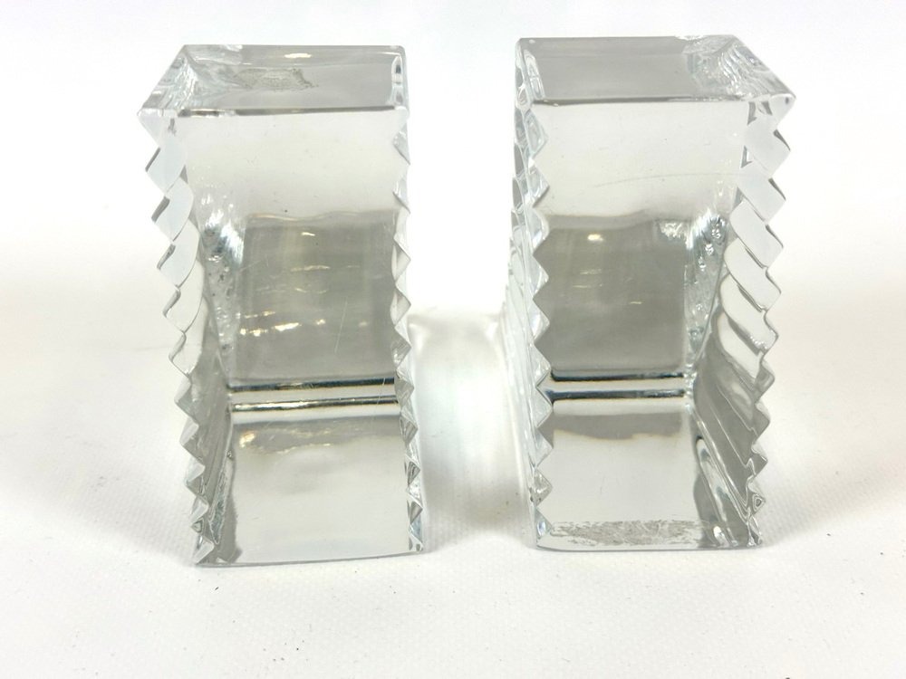 Pair of vintage crystal bookends, Germany, 1970s