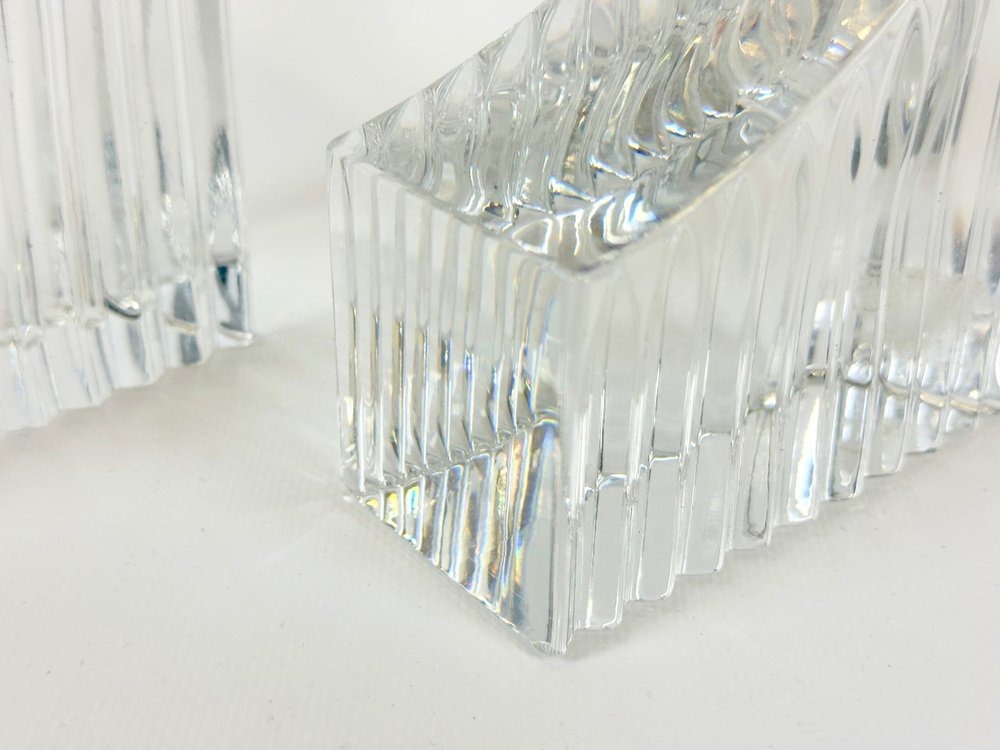 Pair of vintage crystal bookends, Germany, 1970s