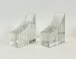 Pair of vintage crystal bookends, Germany, 1970s