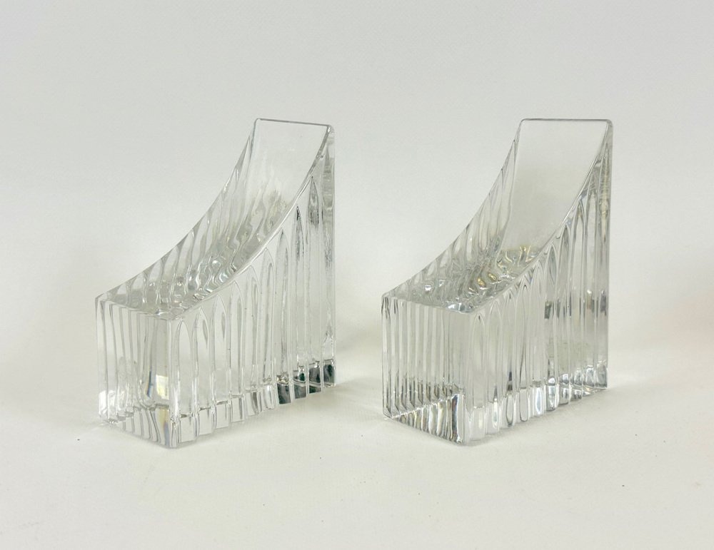 Pair of vintage crystal bookends, Germany, 1970s