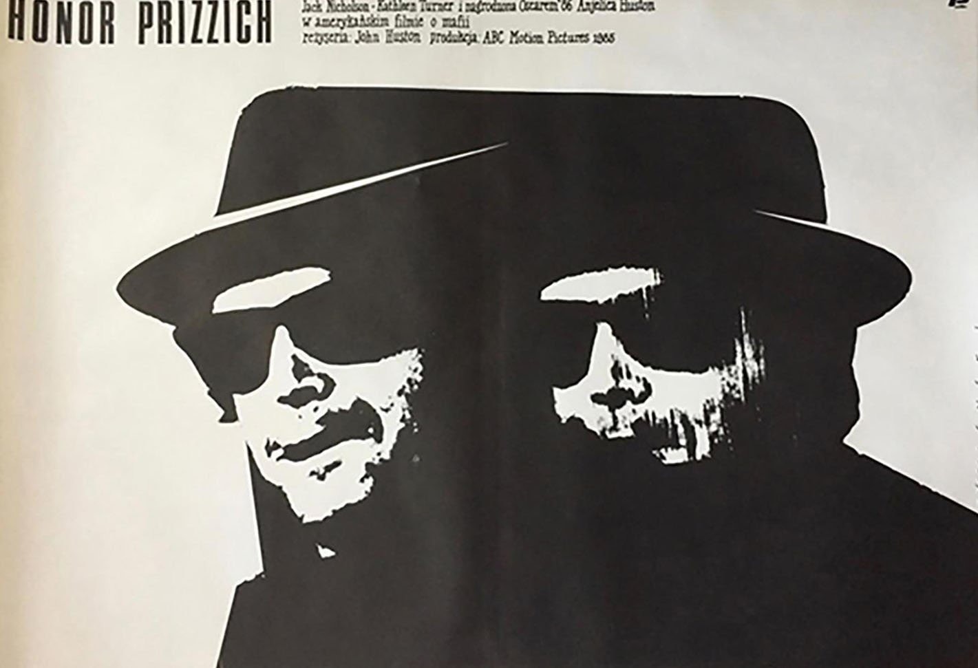 Plakat filmowy “Honor Prizzich” Proj. Mieczysław Wasilewski, PRL, 1988
