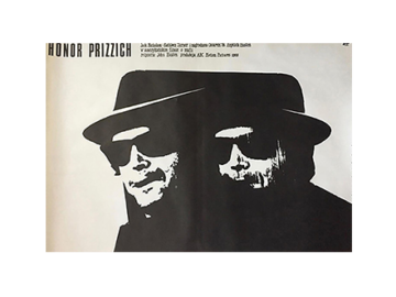 Plakat filmowy “Honor Prizzich” Proj. Mieczysław Wasilewski, PRL, 1988