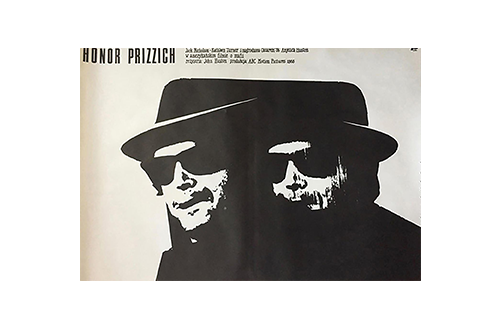 Plakat filmowy “Honor Prizzich” Proj. Mieczysław Wasilewski, PRL, 1988