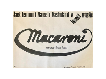Plakat filmowy “Macaroni” Proj. Mieczysław Wasilewski, PRL, 1987