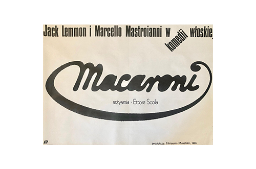Plakat filmowy “Macaroni” Proj. Mieczysław Wasilewski, PRL, 1987