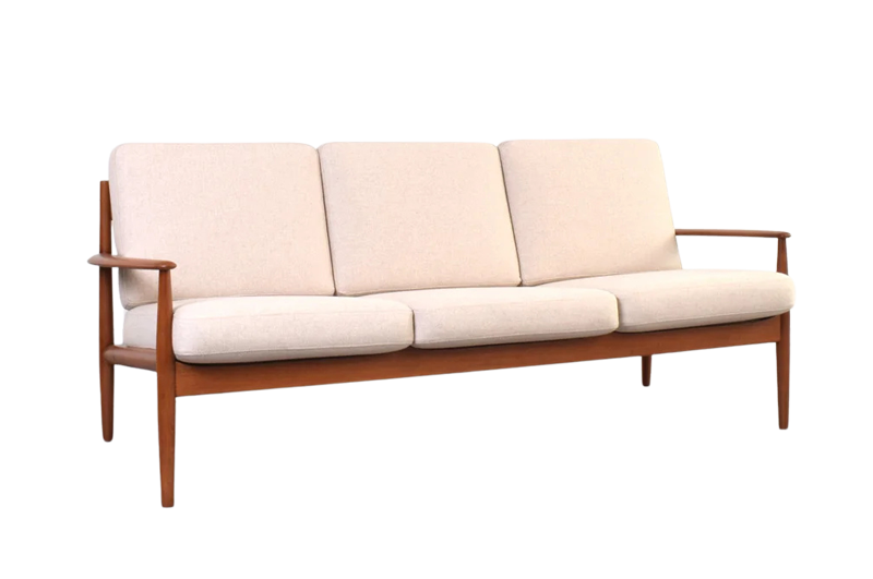 Skandynawska sofa tekowa proj. Grete Jalk, prod. France & Søn, Dania, lata 60