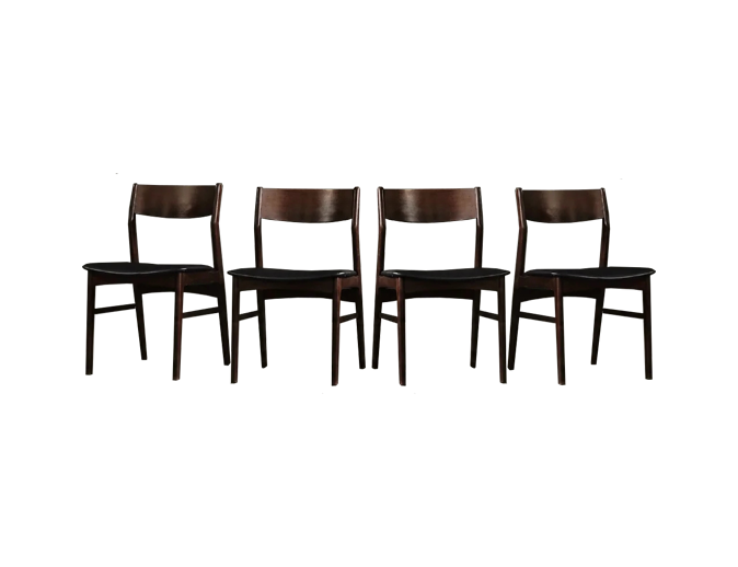 Vintage set of 4 dining chairs, Denmark, 1960s